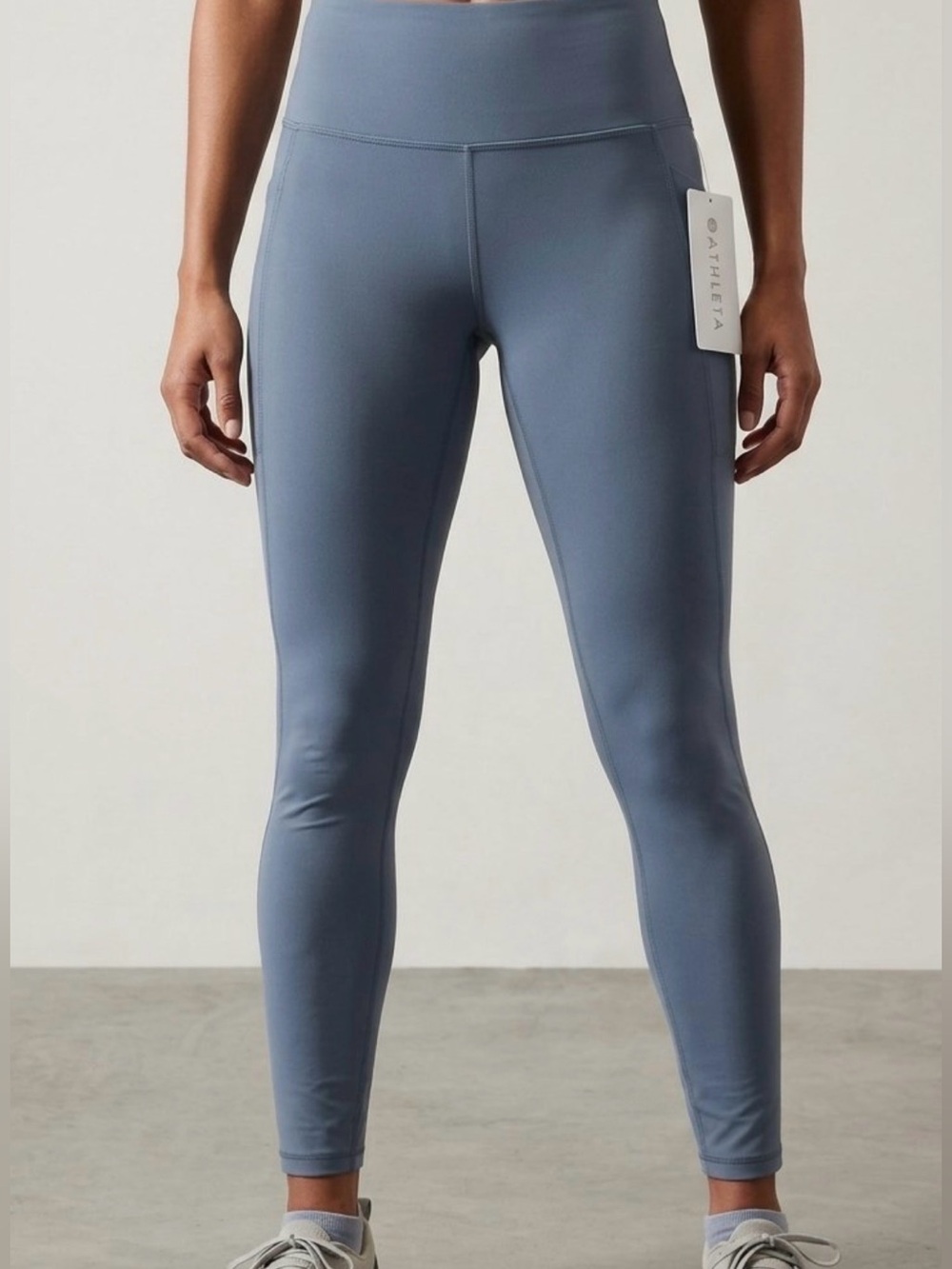 Athleta Transcend Stash Tight Slate Blue High-Rise Leggings US Size S NWT